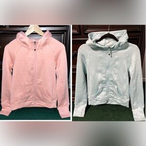 2 Zip-Up Hoodie Jacket - Coral & Aqua Blue NWOT